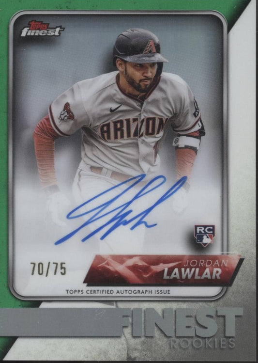 Jordan Lawlar 2024 Topps Finest Green Refractor RC Auto 70/75 #FR-JL