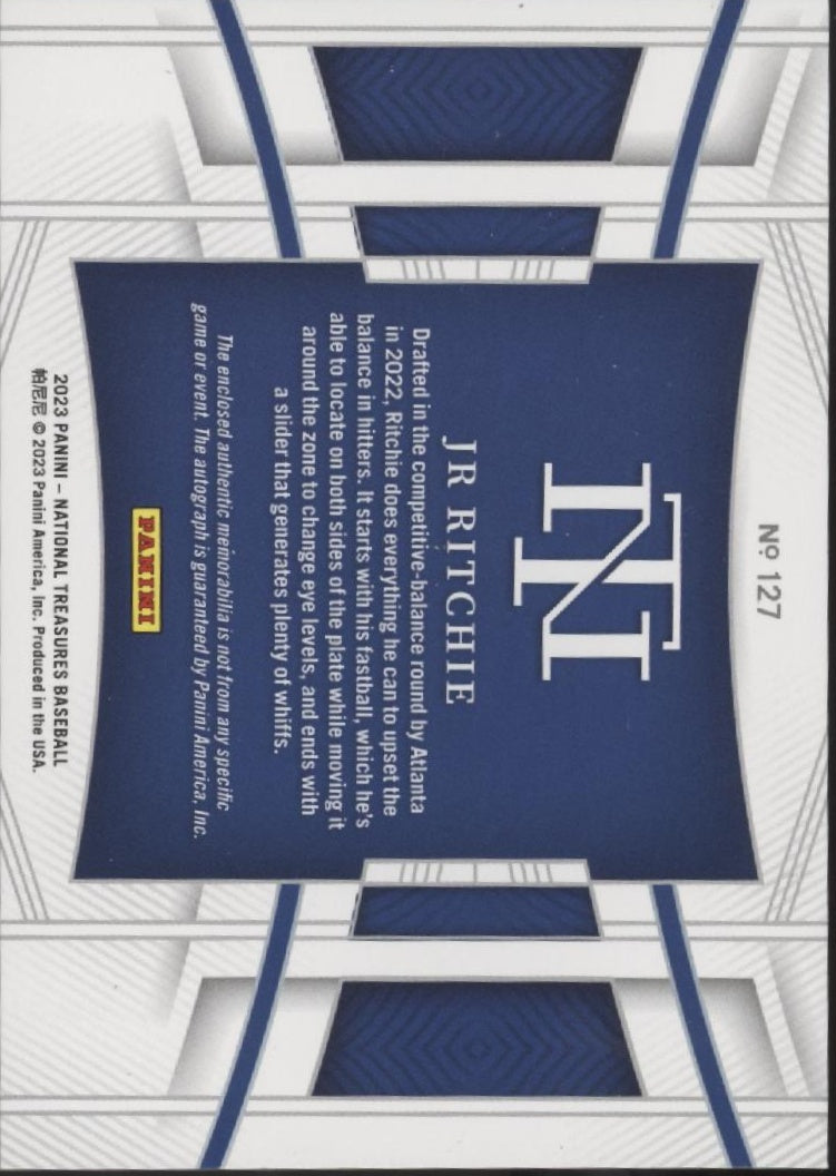 JR Ritchie 2023 Panini National Treasures Swatch Auto 05/99 #127、Collector Store LLC、kayou