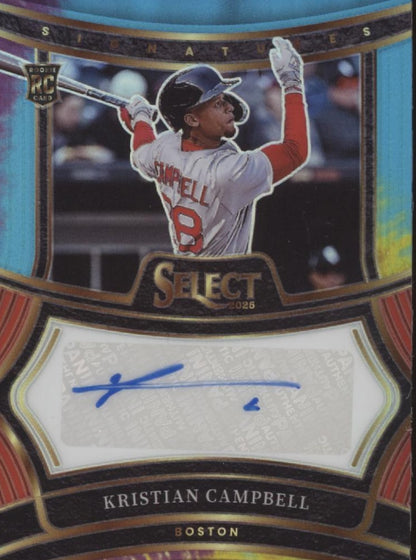 Kristian Campbell 2025 Panini Select Tie Dye Prizm RC Auto 14/25 #SIG-KC