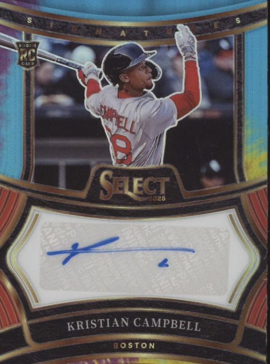 Kristian Campbell 2025 Panini Select Tie Dye Prizm RC Auto 14/25 #SIG-KC
