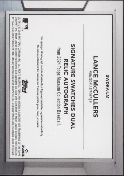 Lance McCullers 2024 Topps Museum Collection Swatch Auto 159/299 #SWDRA-LM