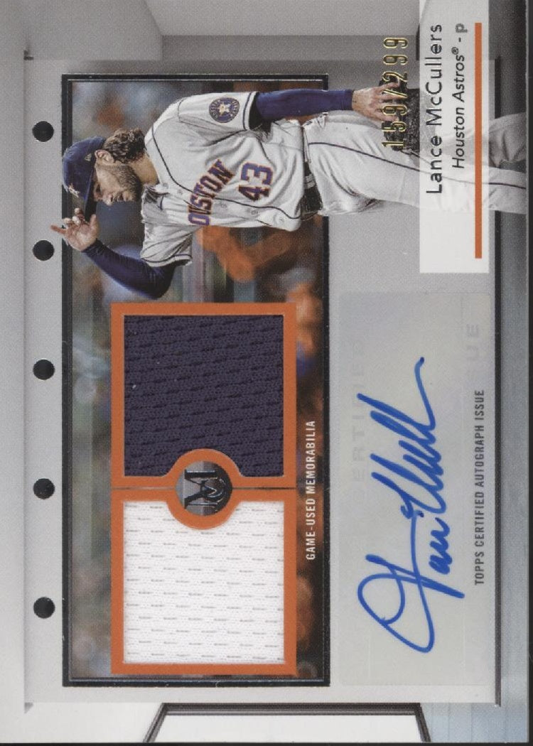 Lance McCullers 2024 Topps Museum Collection Swatch Auto 159/299 #SWDRA-LM