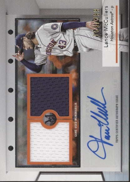 Lance McCullers 2024 Topps Museum Collection Swatch Auto 159/299 #SWDRA-LM