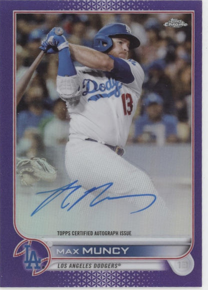 Max Muncy 2022 Topps Chrome Purple Refractor Auto 196/250 #CVA-MM