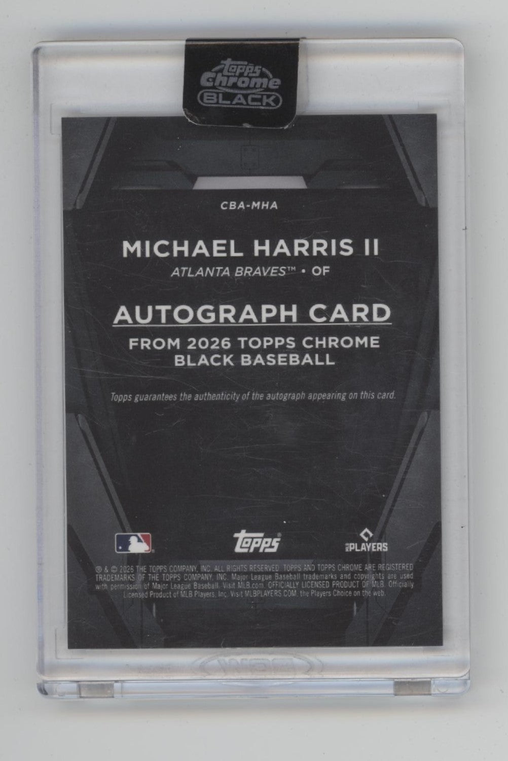 Michael Harris II 2026 Topps Chrome Black Purple Refractor Auto 27/75 #CBA-MHA