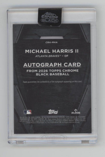 Michael Harris II 2026 Topps Chrome Black Purple Refractor Auto 27/75 #CBA-MHA
