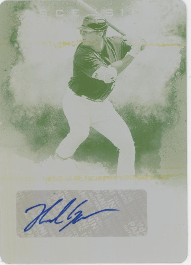 Nolan Gorman 2021 Panini Chronicles Ascension Green Printing Plate Auto 1/1
