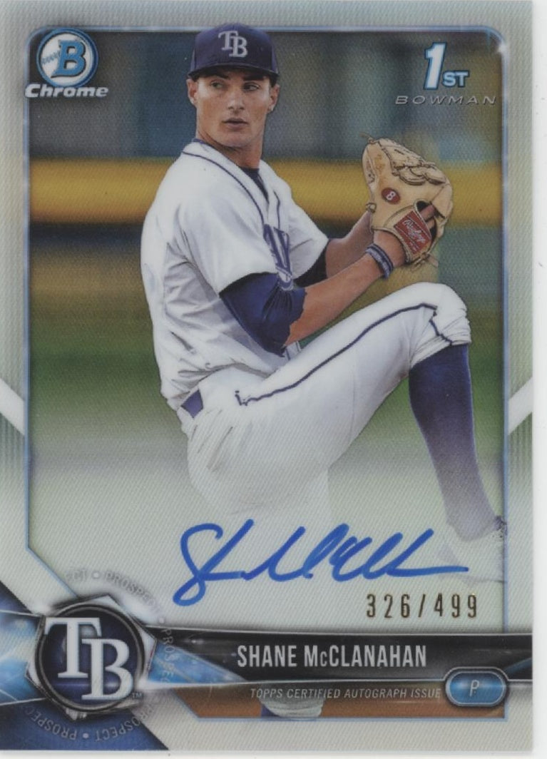 Shane McClanahan 2018 Bowman Chrome Prospects Refractor Auto 326/499 #CDA-SM