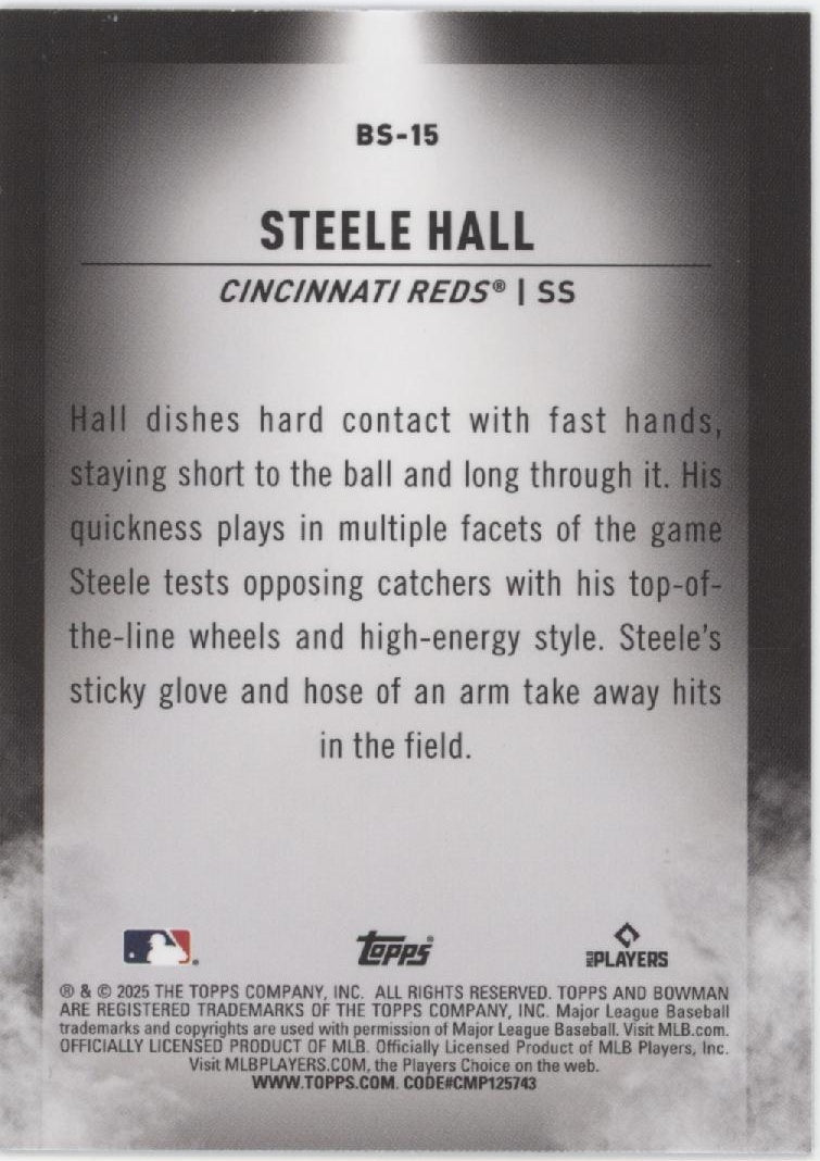 Steele Hall 2025 Bowman Chrome Spotlight Refractor #BS-15