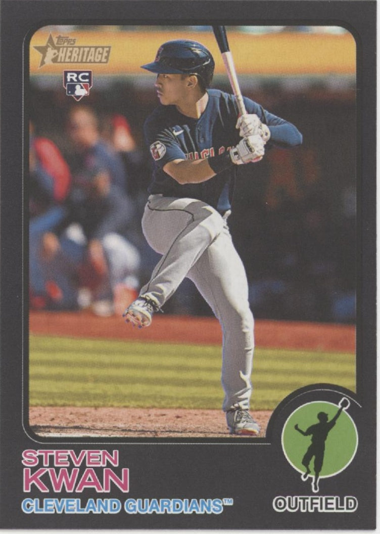 Steven Kwan 2022 Topps Heritage Black RC #562