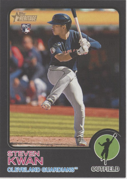 Steven Kwan 2022 Topps Heritage Black RC #562