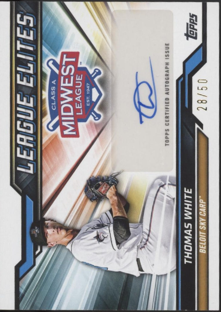 Thomas White 2025 Topps Pro Debut League Elites Auto 28/50 #LEA-TW