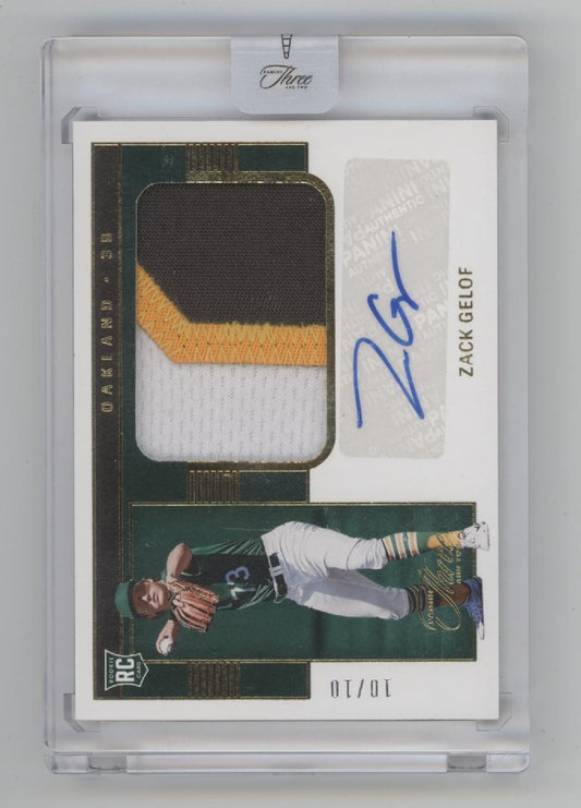Zack Gelof 2023 Panini Three & Two Swatch RC Auto 10/10 #111