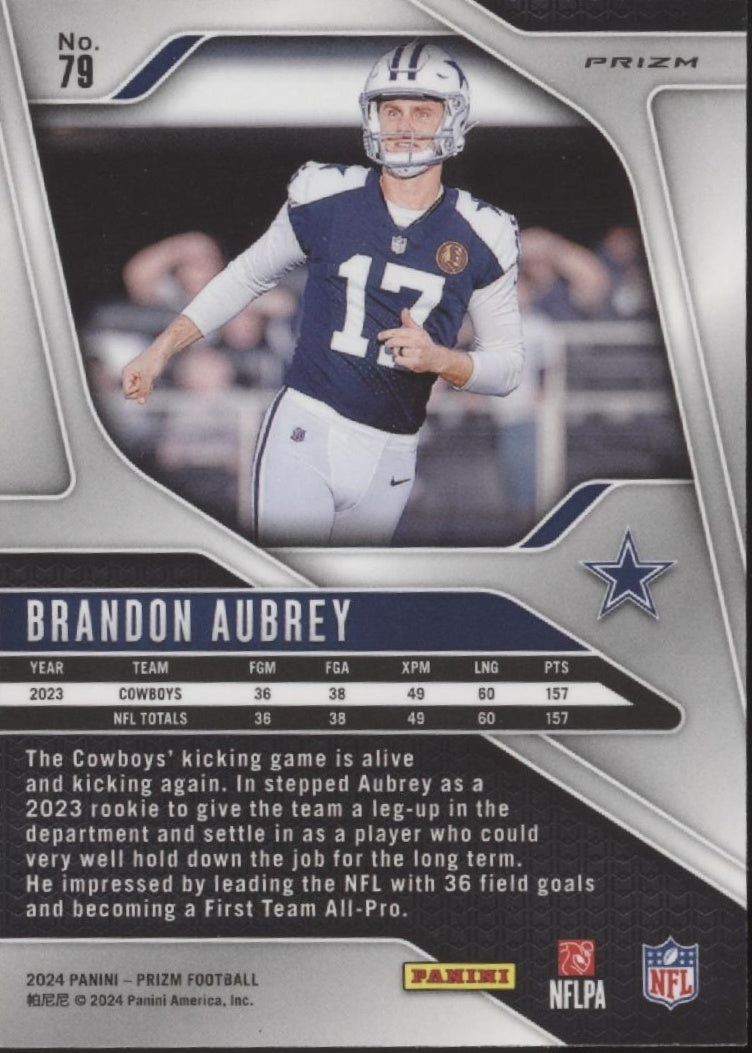Brandon Aubrey 2024 Panini Prizm Black & White Checkerboard Prizm #79