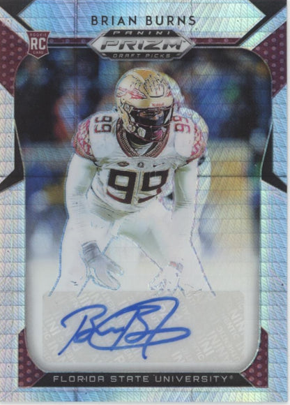 Brian Burns 2019 Panini Prizm Draft Picks Hyper Prizm RC Auto 25/75 #208