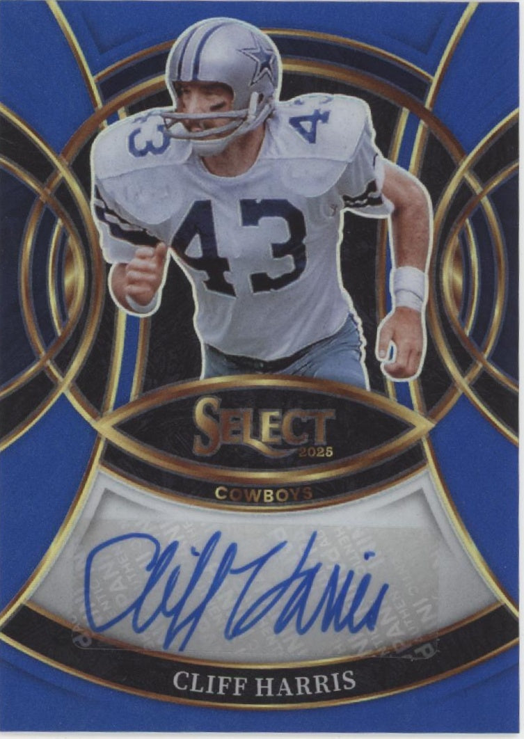 Cliff Harris 2025 Panini Select Blue Prizm Auto 087/149 #SP-CHS