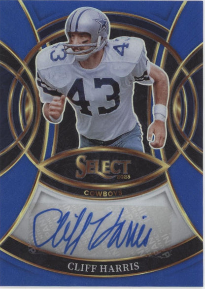 Cliff Harris 2025 Panini Select Blue Prizm Auto 087/149 #SP-CHS