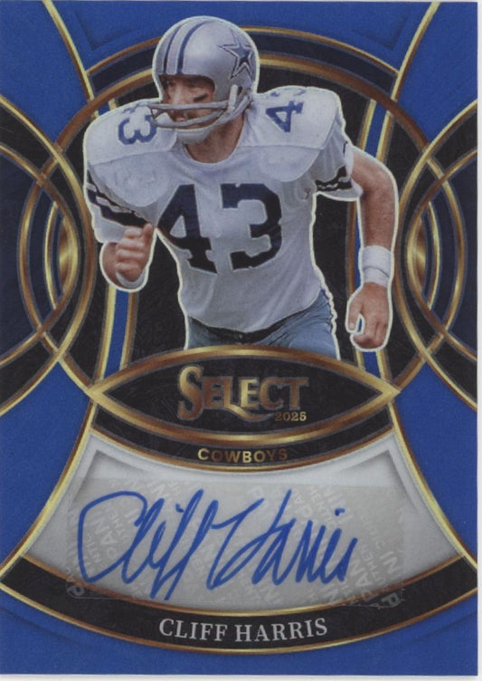 Cliff Harris 2025 Panini Select Blue Prizm Auto 087/149 #SP-CHS