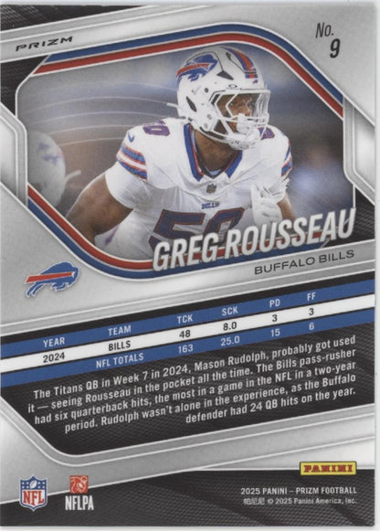 Greg Rousseau 2025 Panini Prizm Blue Checkerboard Prizm #9
