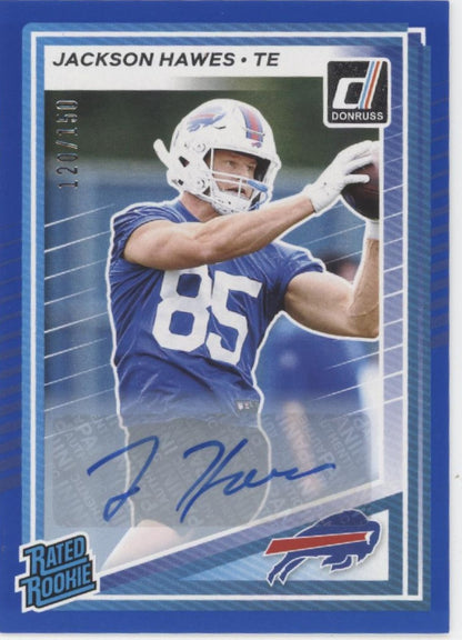 Jackson Hawes 2025 Panini Donruss Rated Rookie Blue Auto 120/150 #357