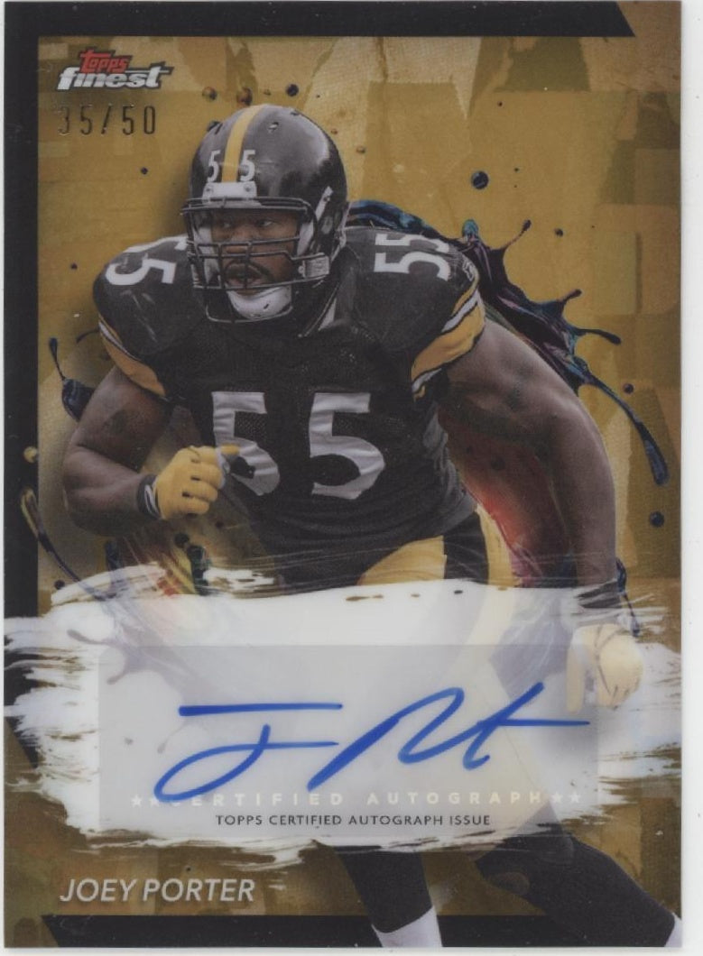 Joey Porter 2024 Topps Finest Gold Refractor Auto 35/50 #FA-JP