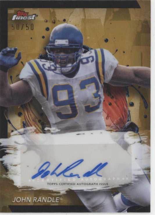 John Randle 2024 Topps Finest Gold Refractor Auto 50/50 #FA-JR