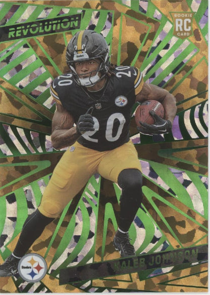 Kaleb Johnson 2025 Panini Revolution Green RC 07/12 #223