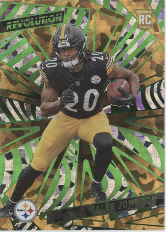 Kaleb Johnson 2025 Panini Revolution Green RC 07/12 #223