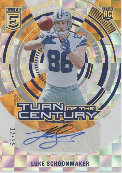 Luke Schoonmaker 2023 Panini Donruss Elite Turn of the Century RC Auto 02/99