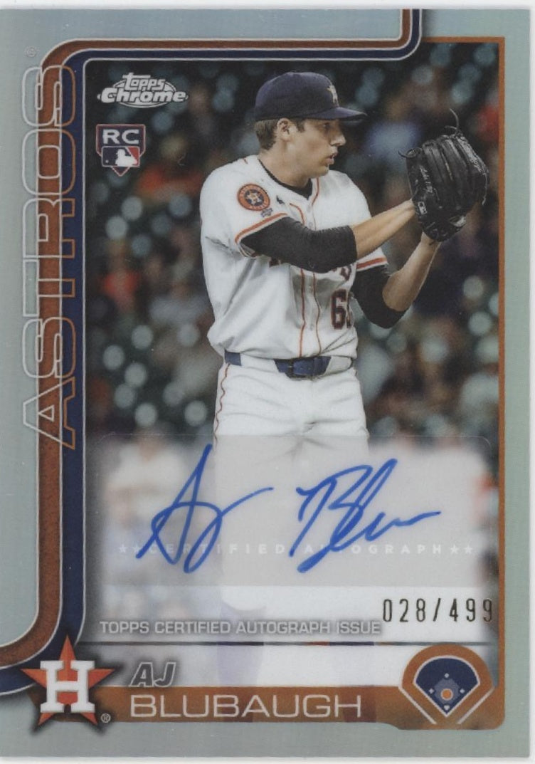 AJ Blubaugh 2025 Topps Chrome Refractor Auto 028/499 #AC-ABU