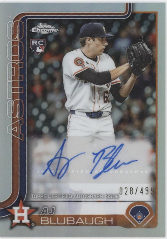 AJ Blubaugh 2025 Topps Chrome Refractor Auto 028/499 #AC-ABU