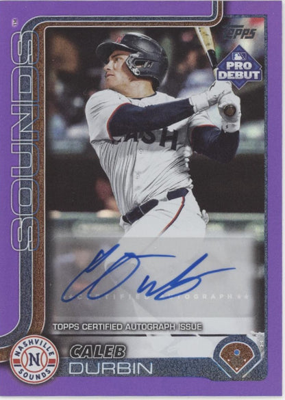 Caleb Durbin 2025 Topps Pro Debut Purple Foil Refractor Auto 151/299 #PD-160