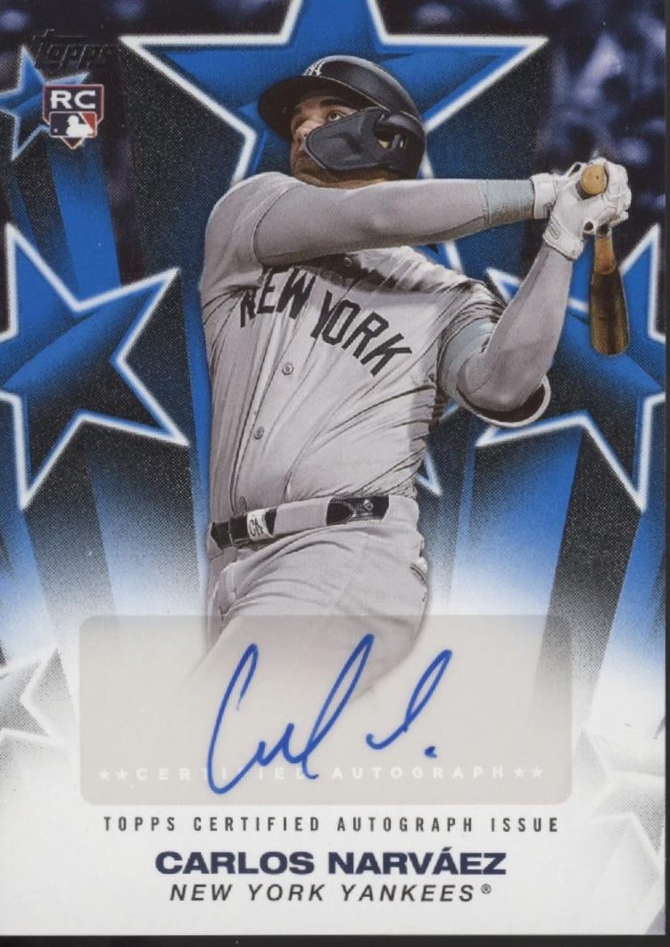 Carlos Narvaez 2025 Topps Stars Blue RC Auto 048/150 #BSA-NAR