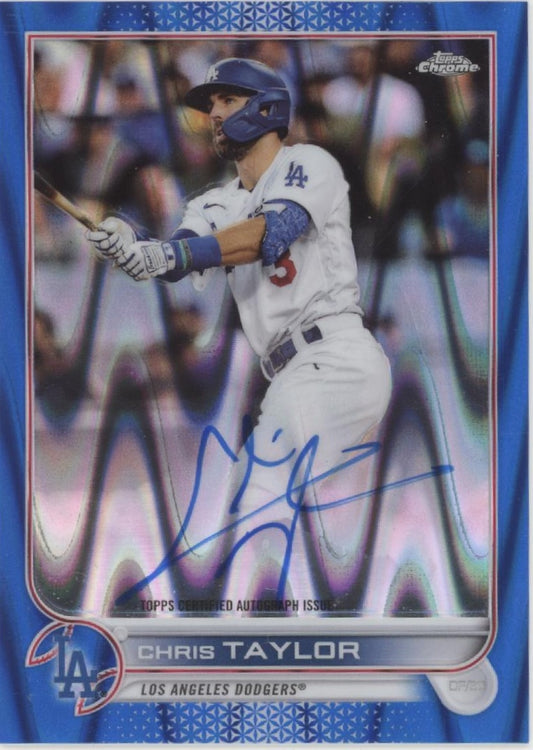 Chris Taylor 2022 Topps Chrome Blue Ray Wave Refractor Auto 113/150 #CVA-CT