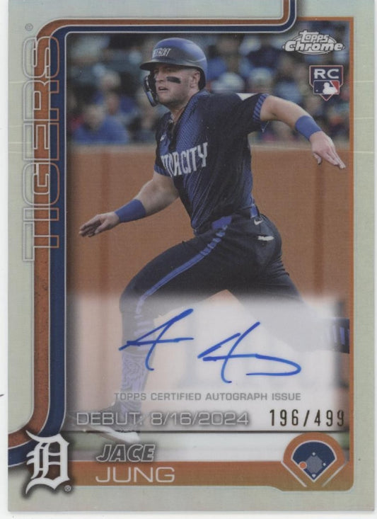 Jace Jung 2025 Topps Chrome Refractor RC Auto 196/499 #CRDA-JJ