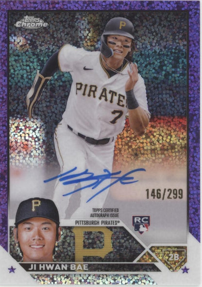 Ji Hwan Bae 2023 Topps Chrome Purple Speckle Refractor RC Auto 146/299 #RA-JHB