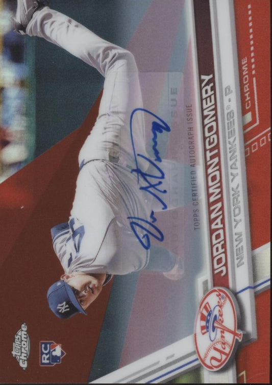 Jordan Montgomery 2017 Topps Chrome Red Refractor RC Auto 01/25 #HTM58