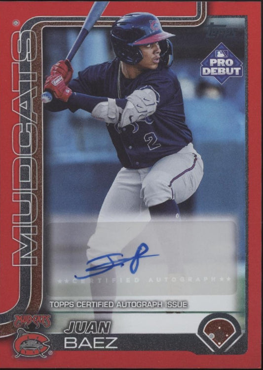 Juan Baez 2025 Topps Pro Debut Red Holo Auto 05/10 #PD-91