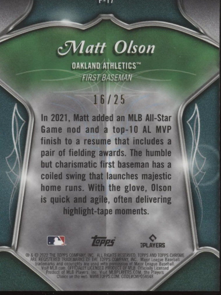 Matt Olson 2022 Topps Chrome Speckle Refractor 16/25 #P-17