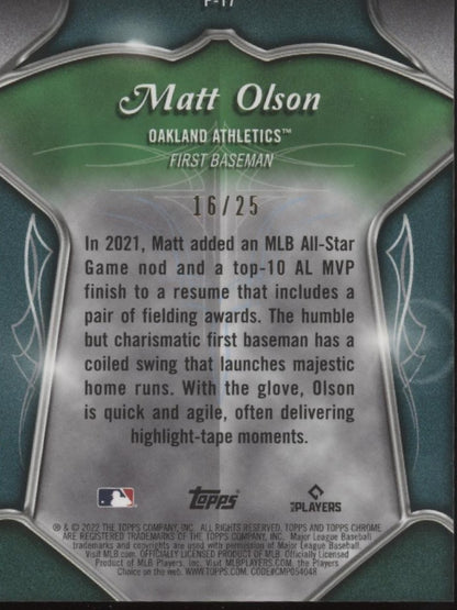 Matt Olson 2022 Topps Chrome Speckle Refractor 16/25 #P-17