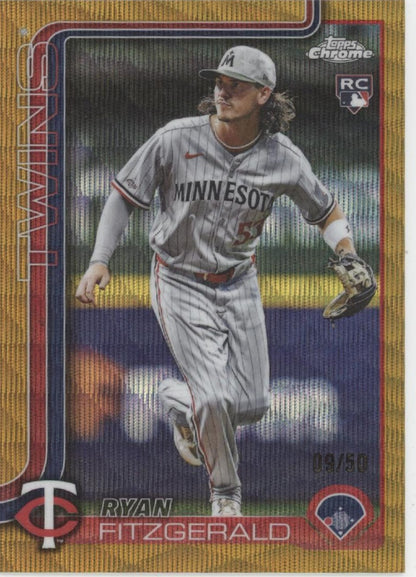 Ryan Fitzgerald 2025 Topps Chrome Gold Wave Refractor RC 09/50 #USC8