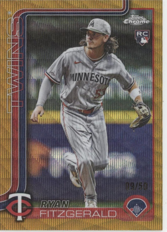 Ryan Fitzgerald 2025 Topps Chrome Gold Wave Refractor RC 09/50 #USC8
