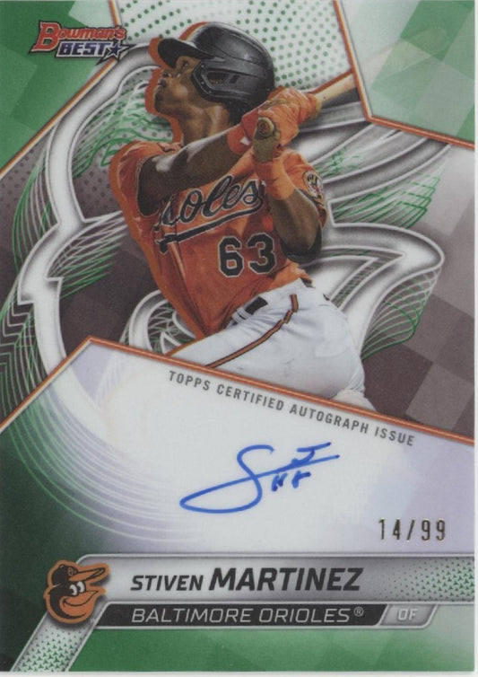 Stiven Martinez 2025 Bowman's Best Green Refractor Auto 14/99 #B25-SMA