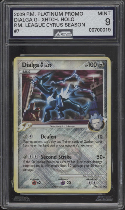 Dialga G LV 79 Pokemon League Cyrus Season Crosshatch Holo Promo #7 AGS 9