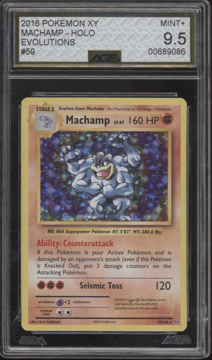 Machamp Pokemon Evolutions Holo #59 AGS 9.5