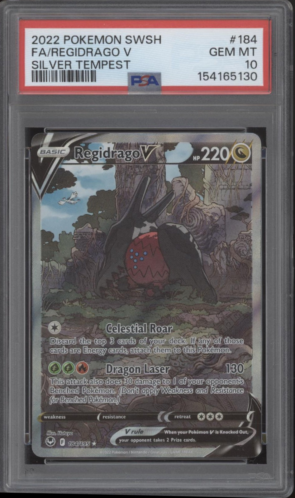 Regidrago V Pokemon Silver Tempest Full Art #184 PSA 10