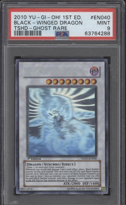 Black Winged Dragon Yu-Gi-Oh! TSHD Ghost Rare #EN040 PSA 9