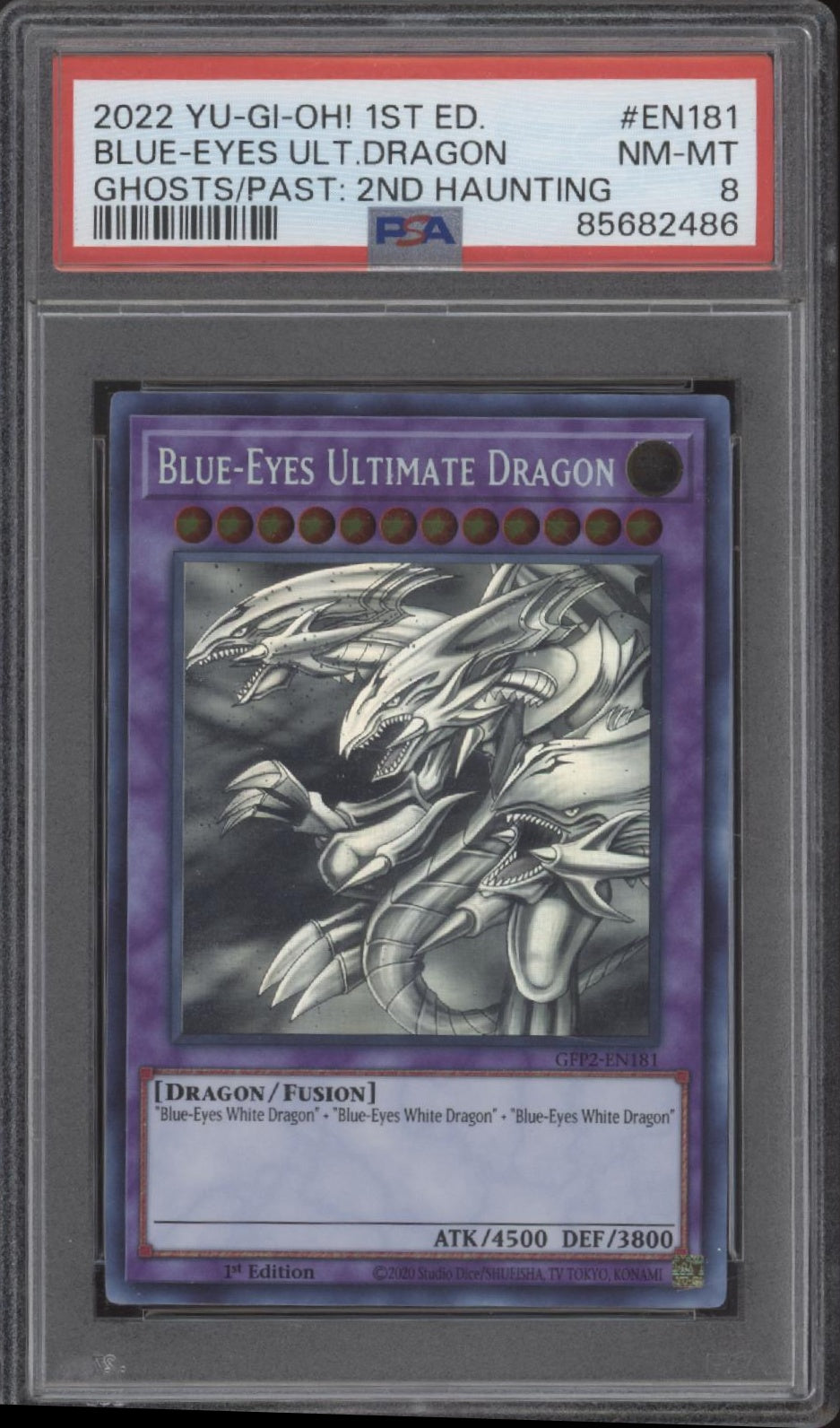 Blue-Eyes Ultimate Dragon Yu-Gi-Oh! Ghosts From Past 2nd Haunting #EN181 PSA 8