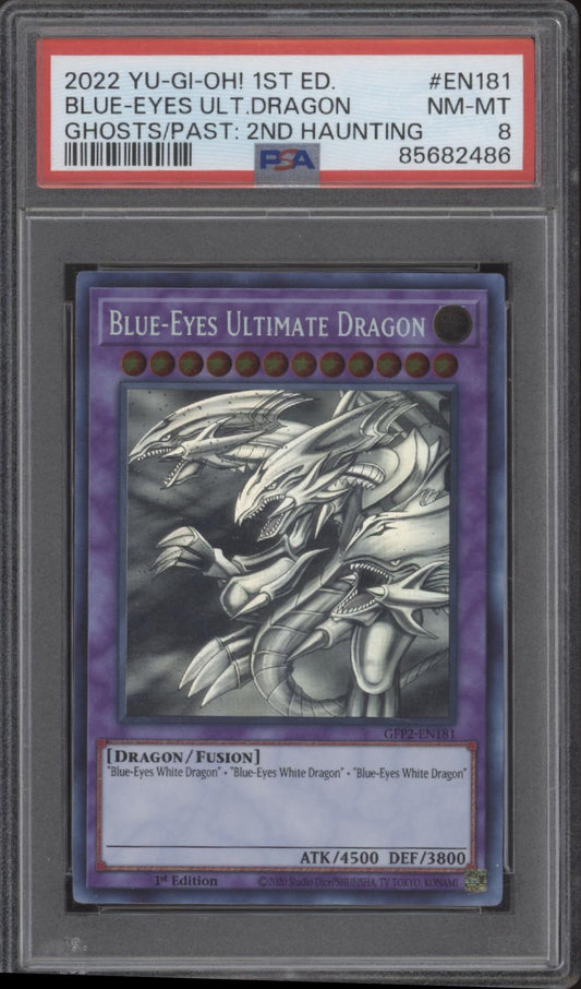 Blue-Eyes Ultimate Dragon Yu-Gi-Oh! Ghosts From Past 2nd Haunting #EN181 PSA 8