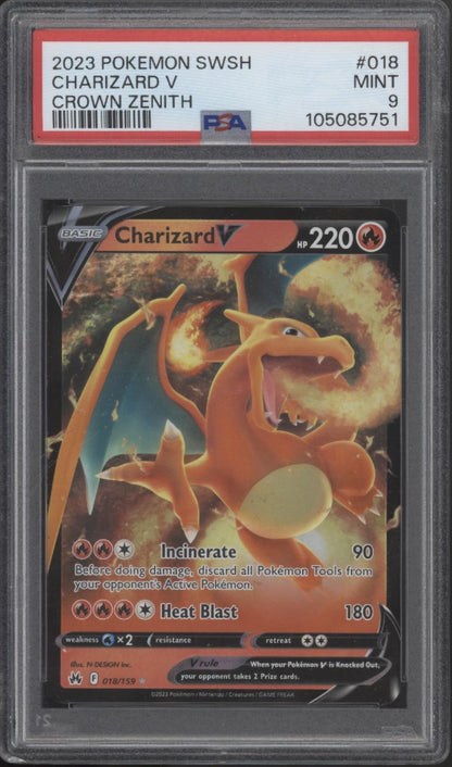 Charizard V Pokemon Crown Zenith #018 PSA 9